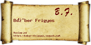 Báber Frigyes névjegykártya